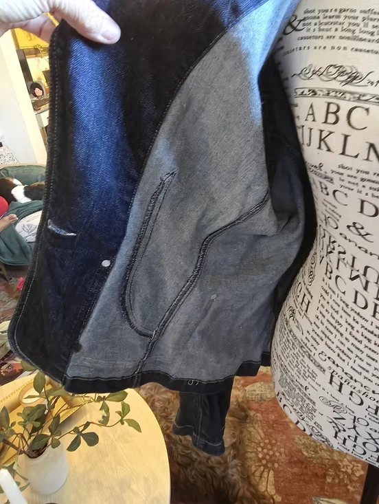 Womans Dark Blue Denim Jacket - Classic Casual Blazer - Picture 8 of 8